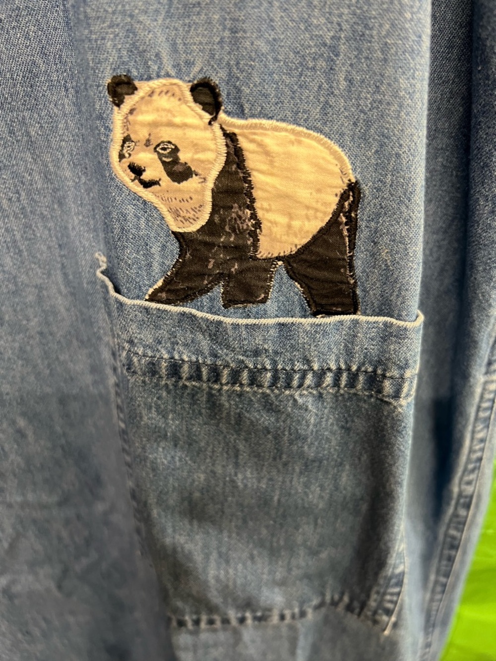 Denim Panda Embroidered Maxi Dress - Picture 5 of 7